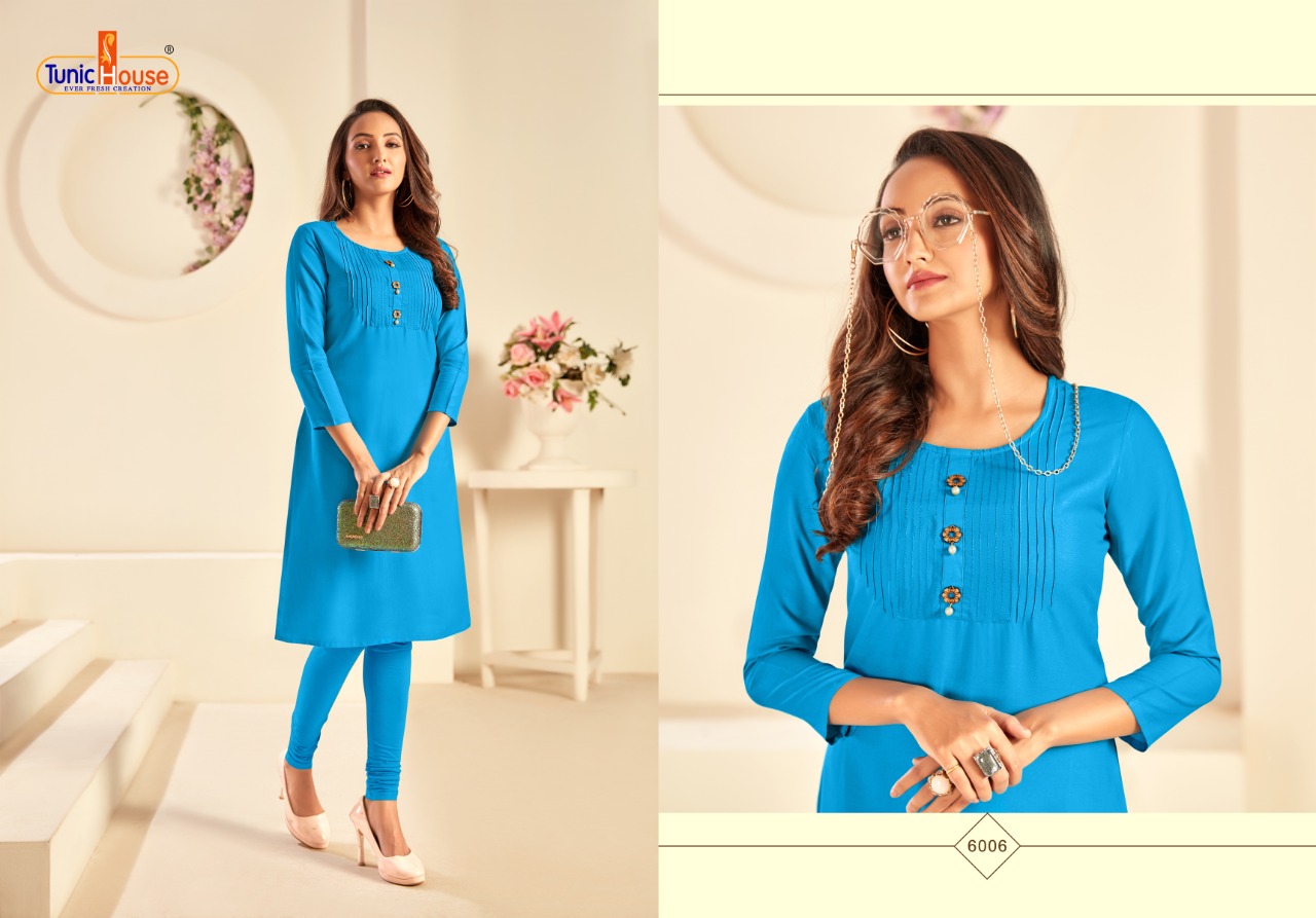 Tunic House Nice Girl Designer Rayon Kurti Catalog