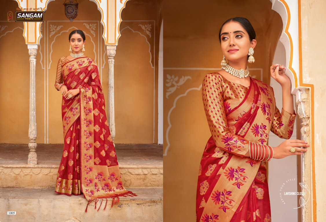Sangam Swamini Organza Rich Pallu Sarees