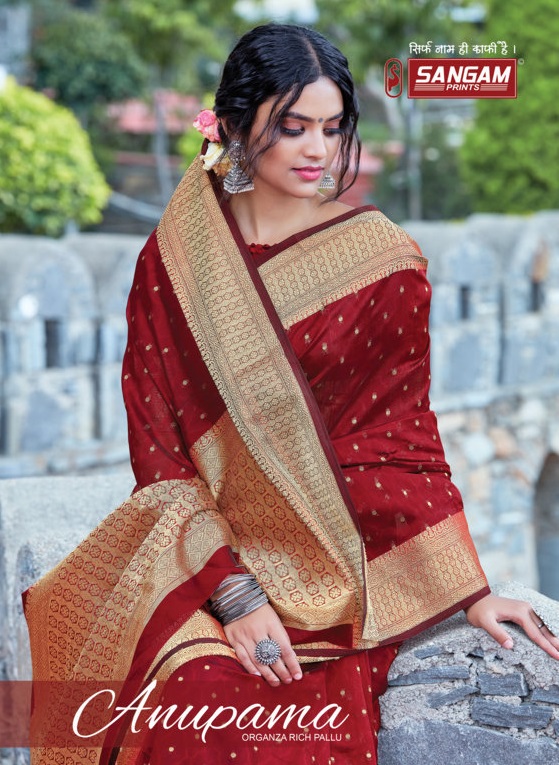 Sangam Anupama Organza Rich Pallu Sarees