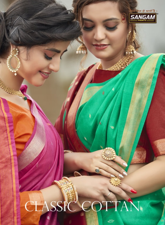 Sangam Classic Cotton Thread Weaving Cotton Sarees
