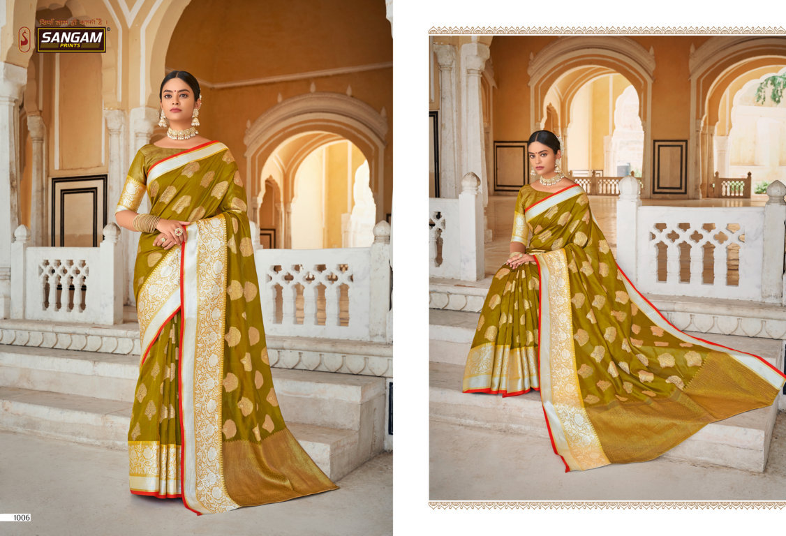 Sangam Roohi Organza Rich Pallu Sarees