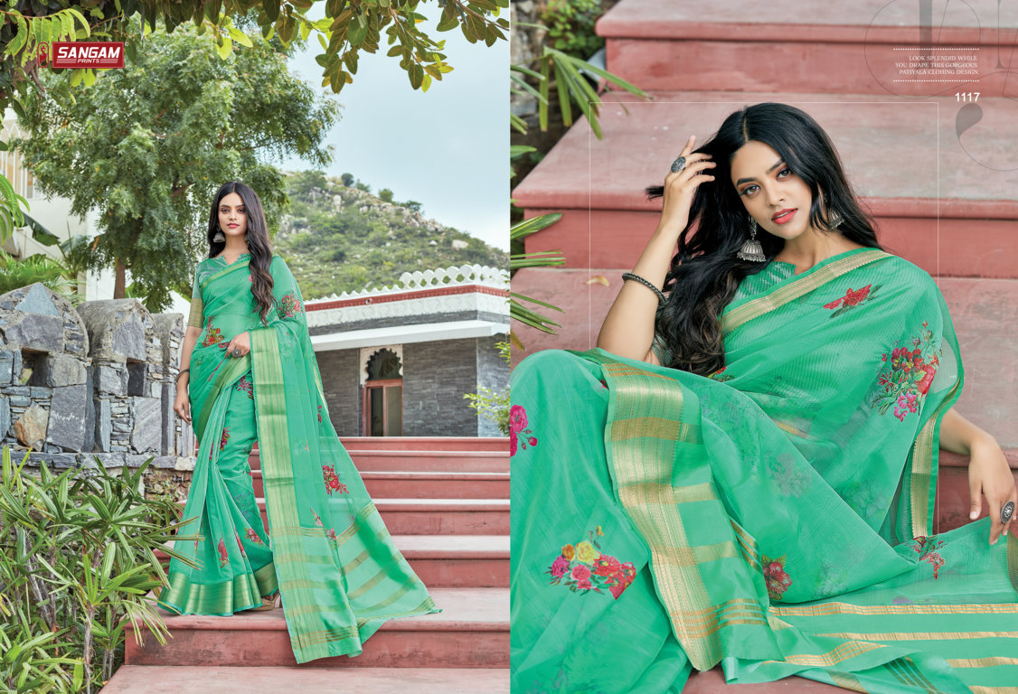 Sangam Charming Organza Digital Printed Sarees