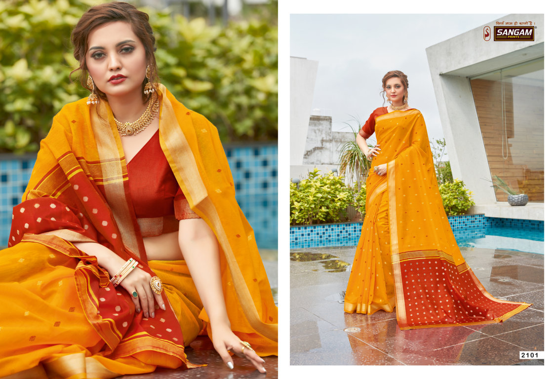Sangam Classic Cotton Thread Weaving Cotton Sarees