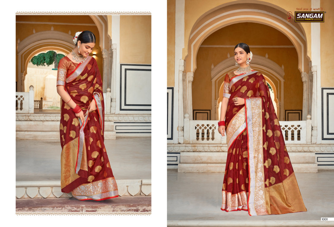 Sangam Roohi Organza Rich Pallu Sarees