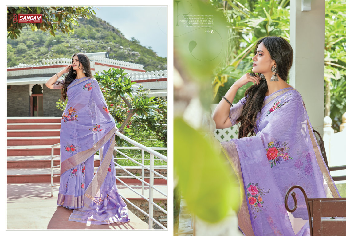 Sangam Charming Organza Digital Printed Sarees