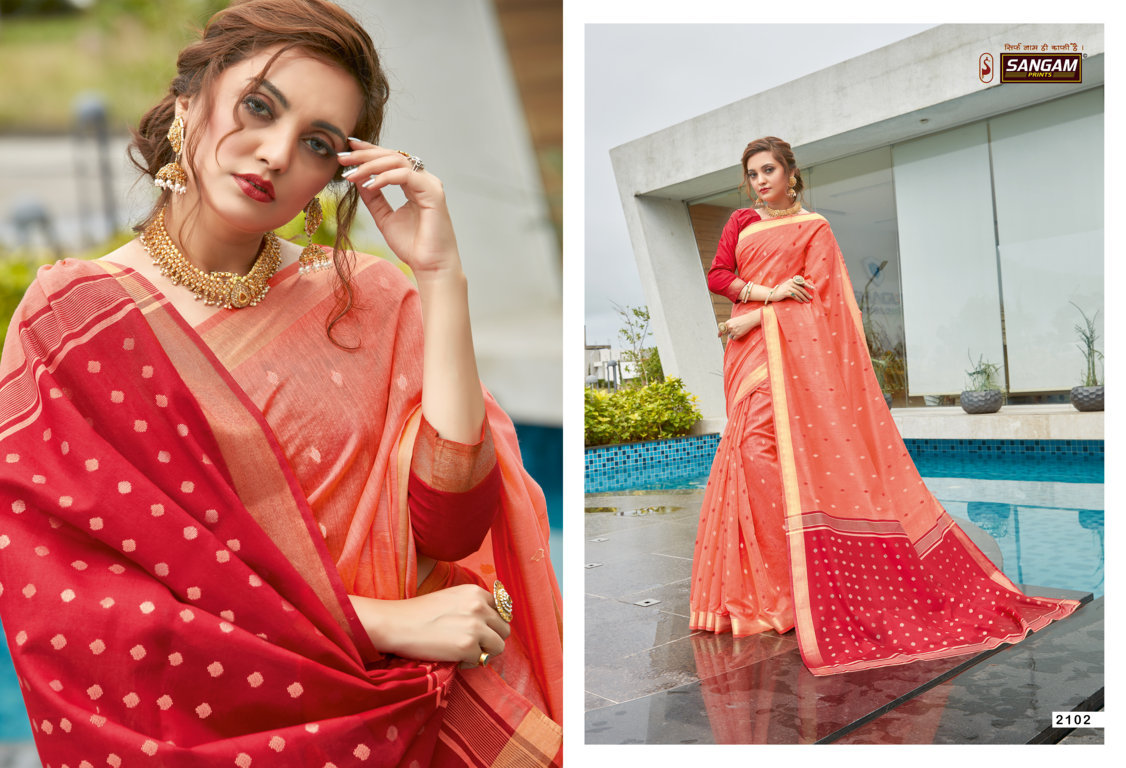 Sangam Classic Cotton Thread Weaving Cotton Sarees