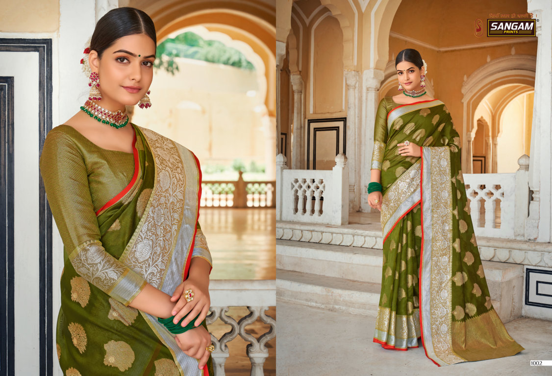 Sangam Roohi Organza Rich Pallu Sarees