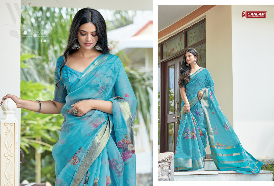 Sangam Charming Organza Digital Printed Sarees
