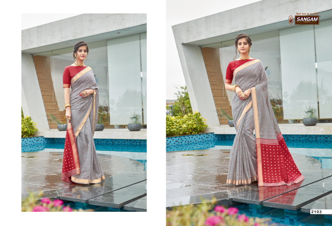 Sangam Classic Cotton Thread Weaving Cotton Sarees