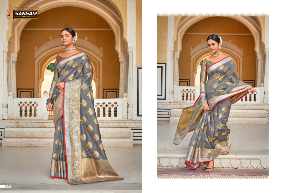 Sangam Roohi Organza Rich Pallu Sarees