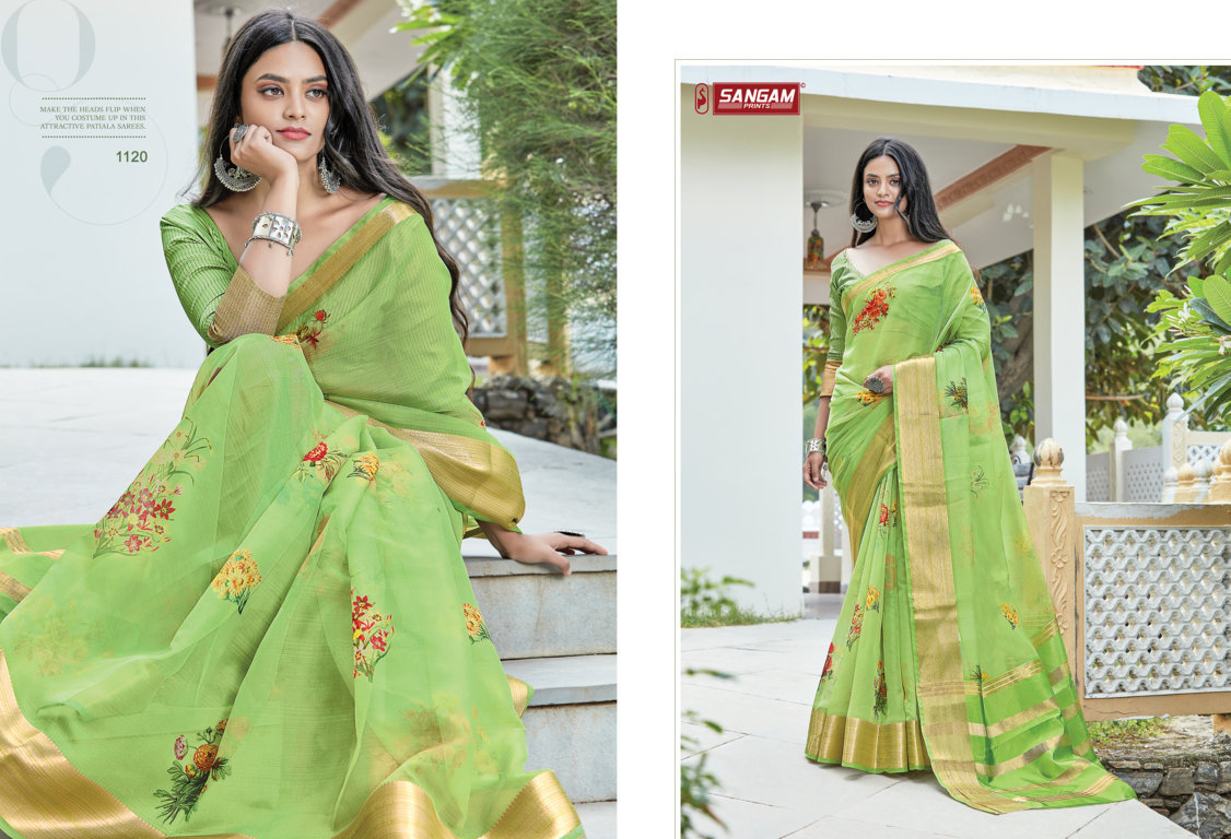 Sangam Charming Organza Digital Printed Sarees
