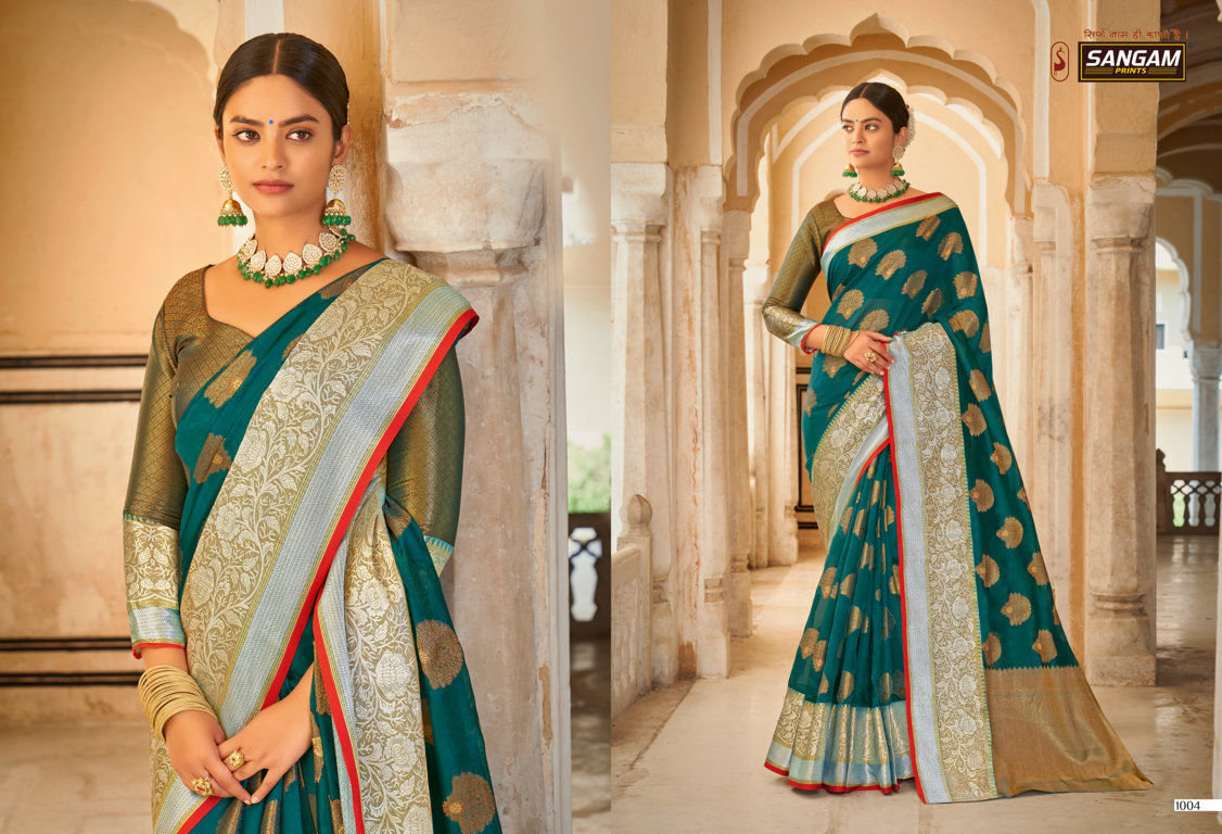 Sangam Roohi Organza Rich Pallu Sarees