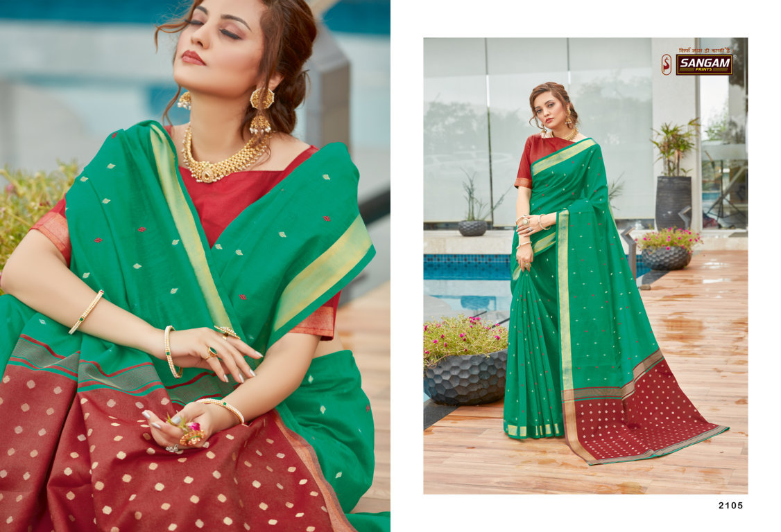 Sangam Classic Cotton Thread Weaving Cotton Sarees
