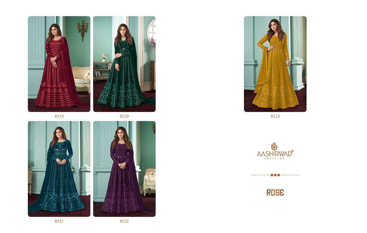 Aashirwad  Rose Real Georgette With Designer Work Ready-made Suits Catalog