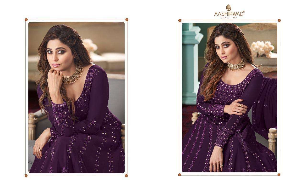 Aashirwad  Rose Real Georgette With Designer Work Ready-made Suits Catalog
