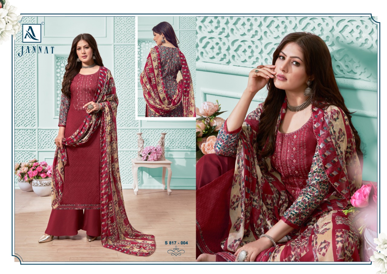 Alok Jannat Vol  2 Pure Jam Designer Dress Materiial Catalog