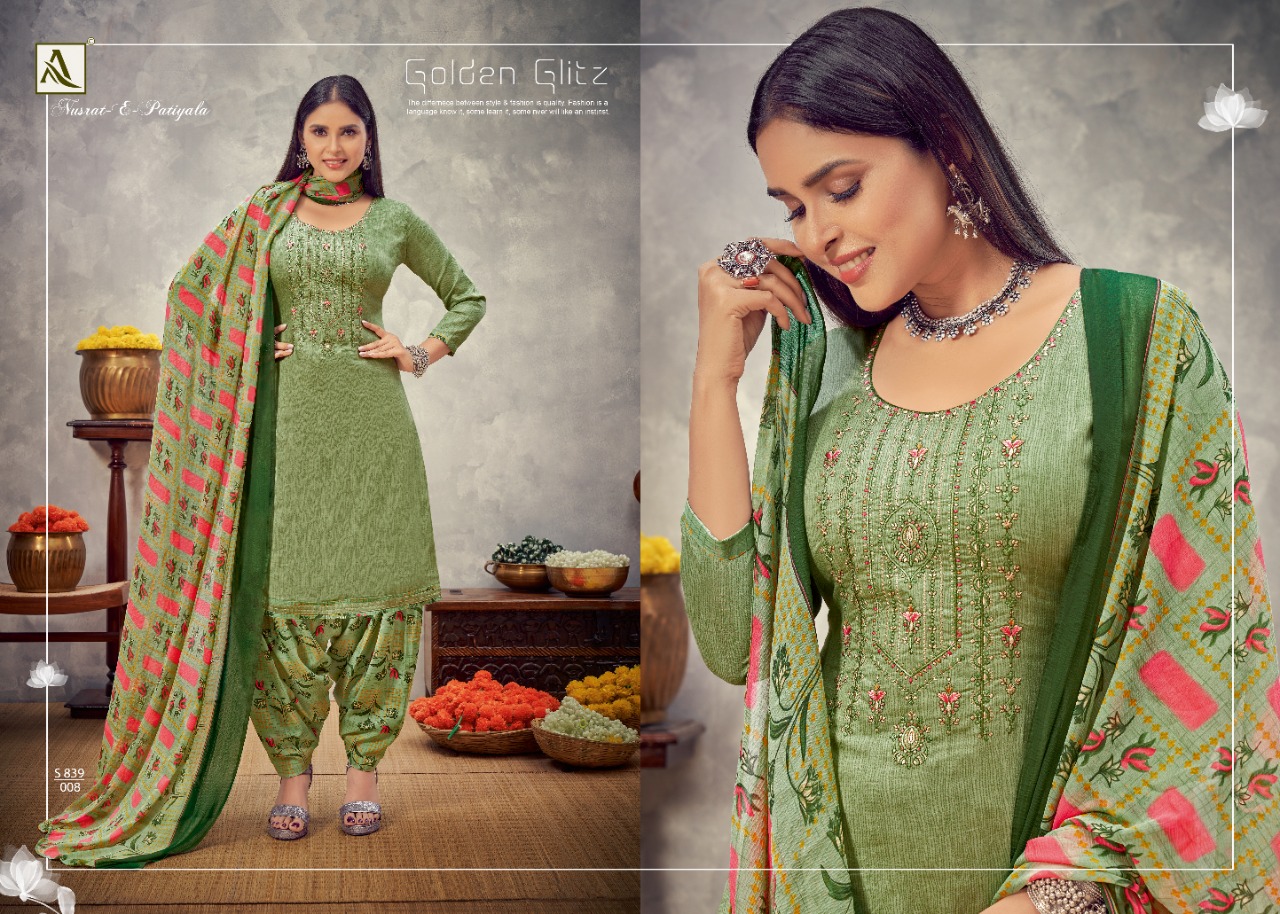 Alok Nusrat E Patiyala Vol 8 Jam Cotton Designer Dress Material Catalog