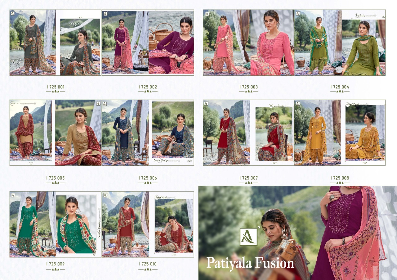 Alok Patiyala Fusion  Vol 2 Viscose Designer Dress Material Catalog