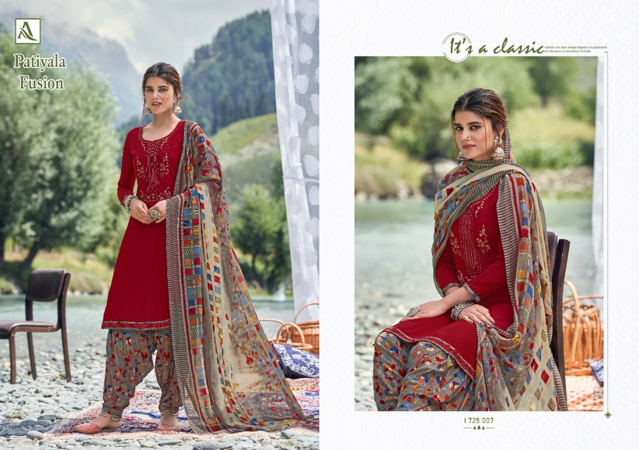 Alok Patiyala Fusion  Vol 2 Viscose Designer Dress Material Catalog