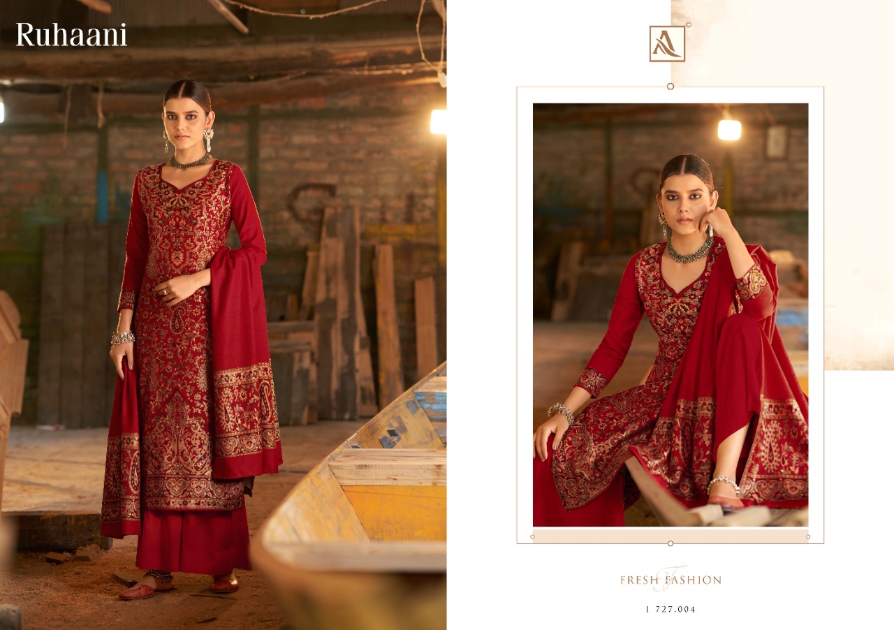Alok Ruhaani Winter Wear Wool Pashmina Dress Material Catalog