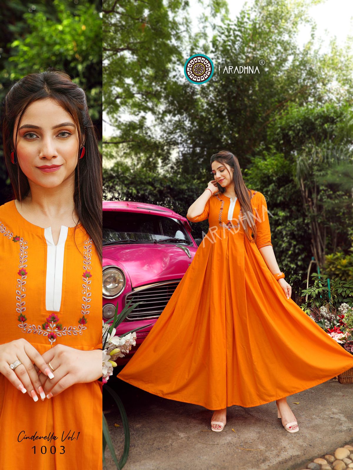 Aradhna Cinderella  Vol 1 Heavy Cotton Long Anarkali Kurti Catalog