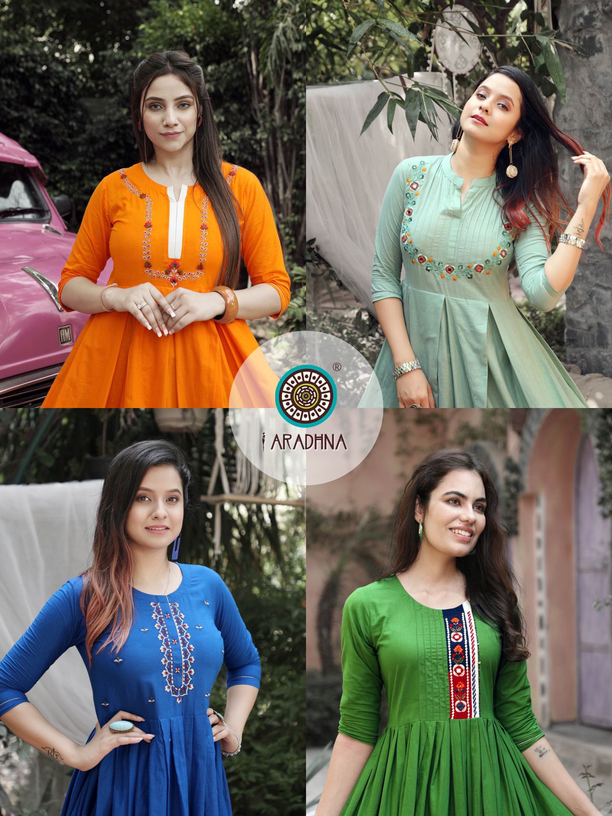 Aradhna Cinderella  Vol 1 Heavy Cotton Long Anarkali Kurti Catalog