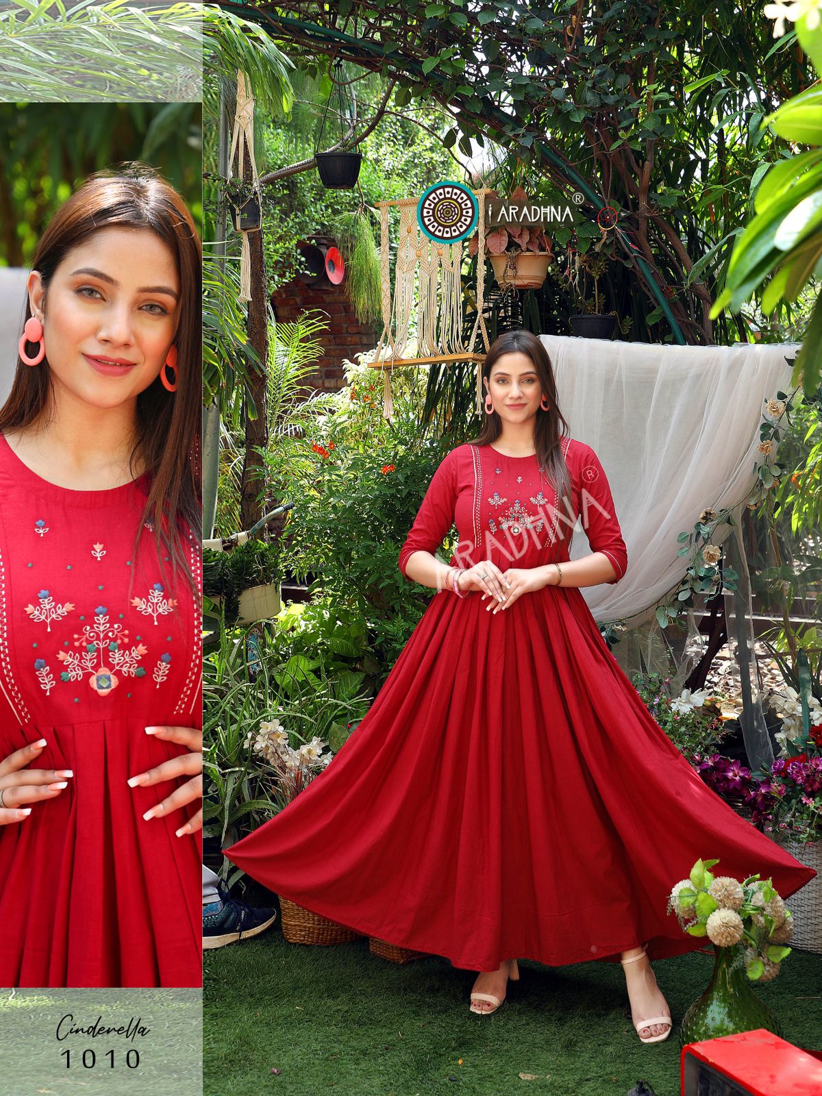 Aradhna Cinderella  Vol 1 Heavy Cotton Long Anarkali Kurti Catalog