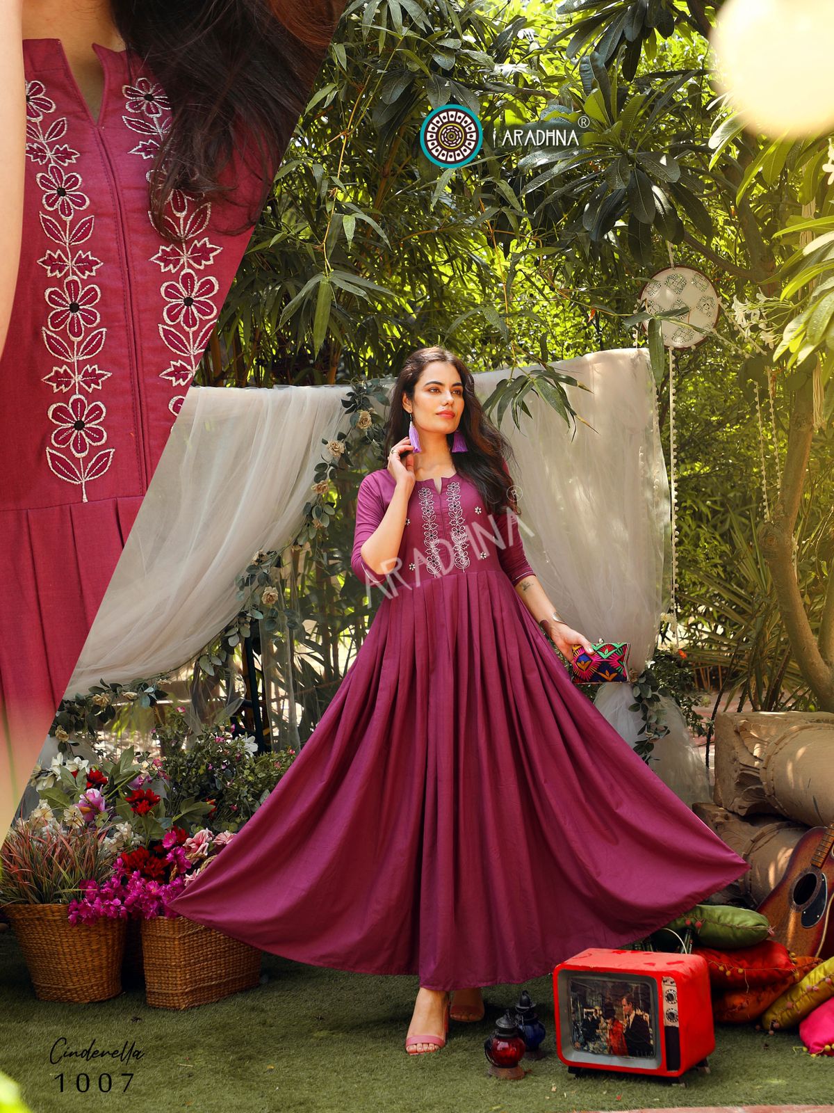 Aradhna Cinderella  Vol 1 Heavy Cotton Long Anarkali Kurti Catalog