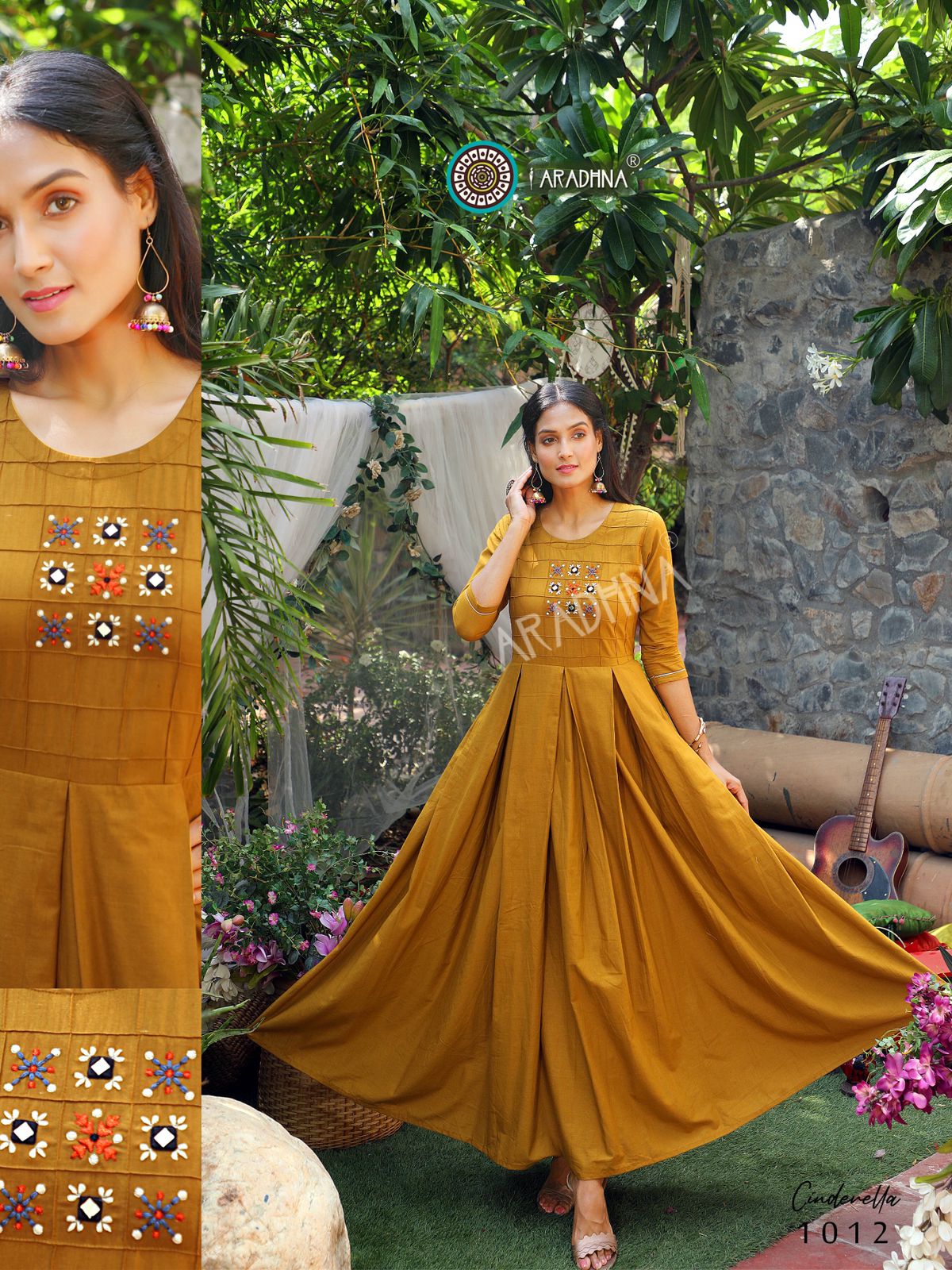 Aradhna Cinderella  Vol 1 Heavy Cotton Long Anarkali Kurti Catalog