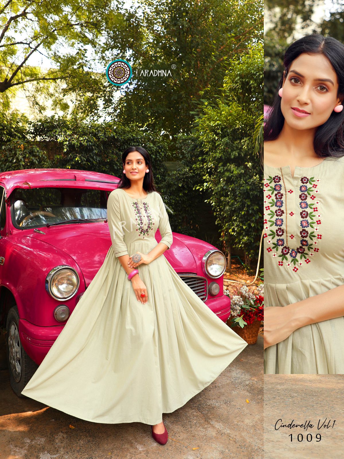 Aradhna Cinderella  Vol 1 Heavy Cotton Long Anarkali Kurti Catalog