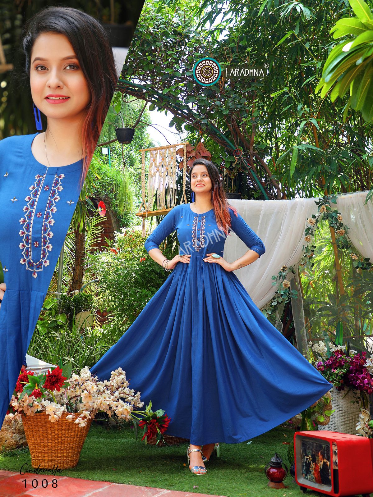 Aradhna Cinderella  Vol 1 Heavy Cotton Long Anarkali Kurti Catalog