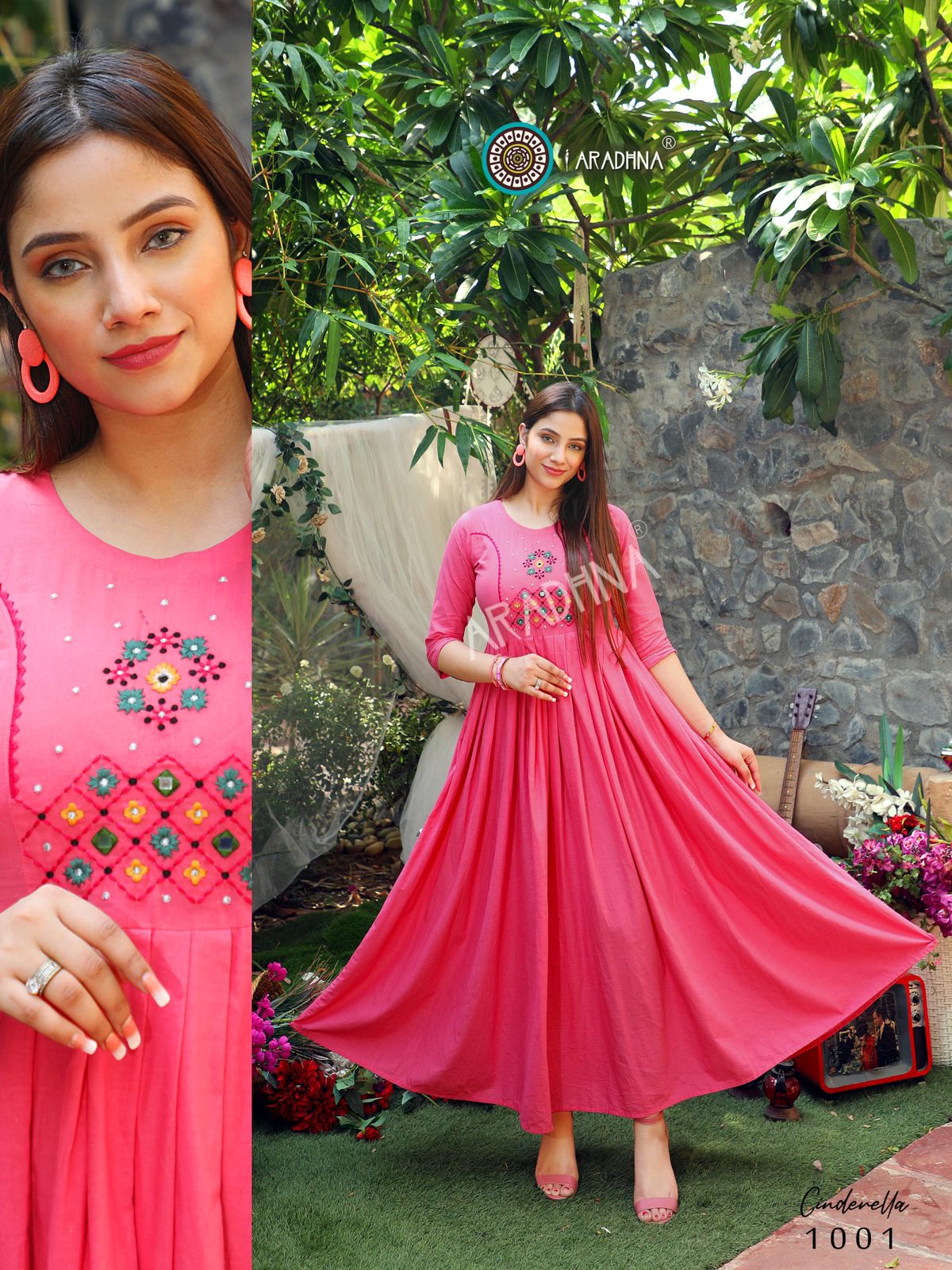 Aradhna Cinderella  Vol 1 Heavy Cotton Long Anarkali Kurti Catalog