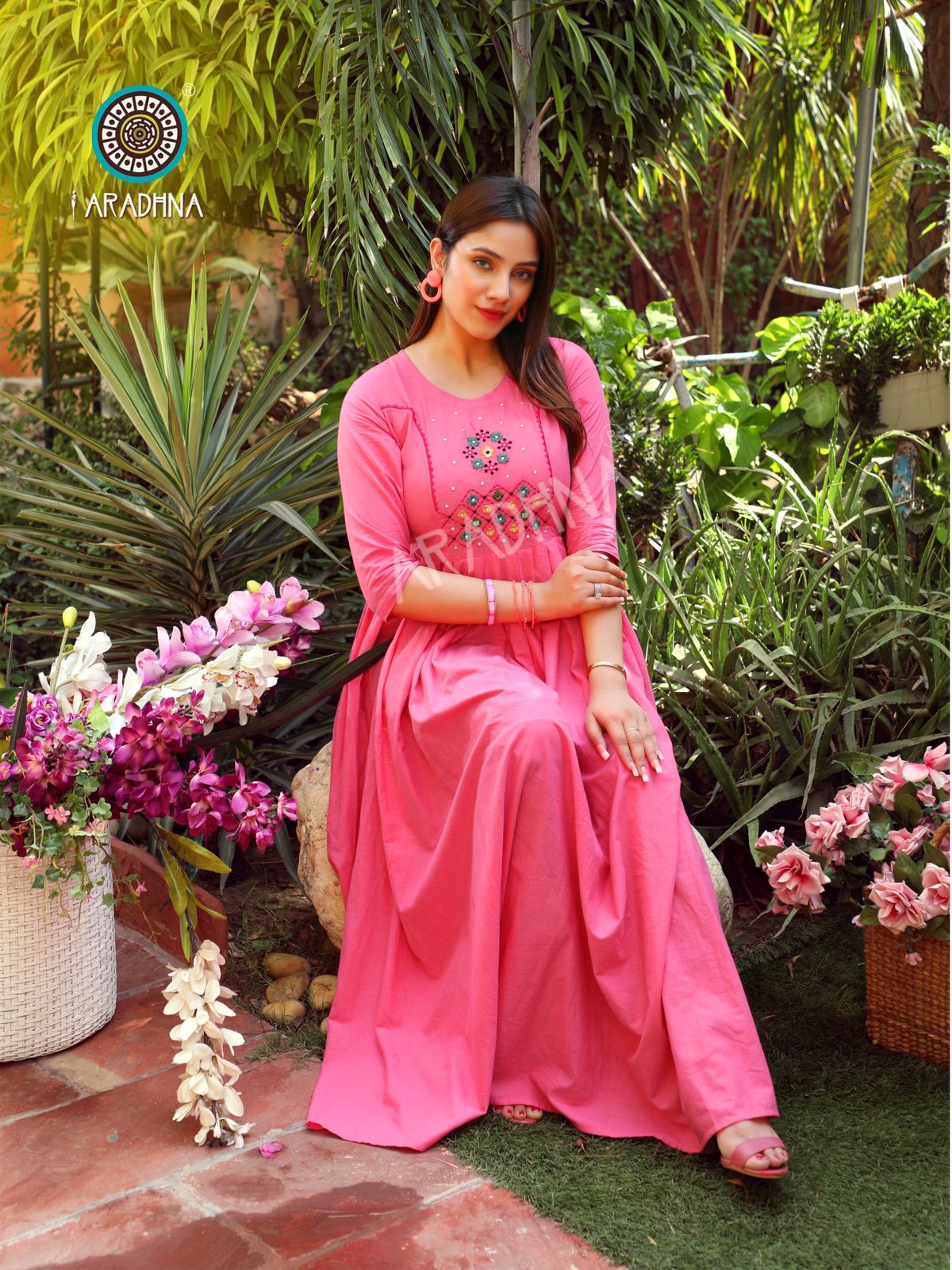 Aradhna Cinderella  Vol 1 Heavy Cotton Long Anarkali Kurti Catalog