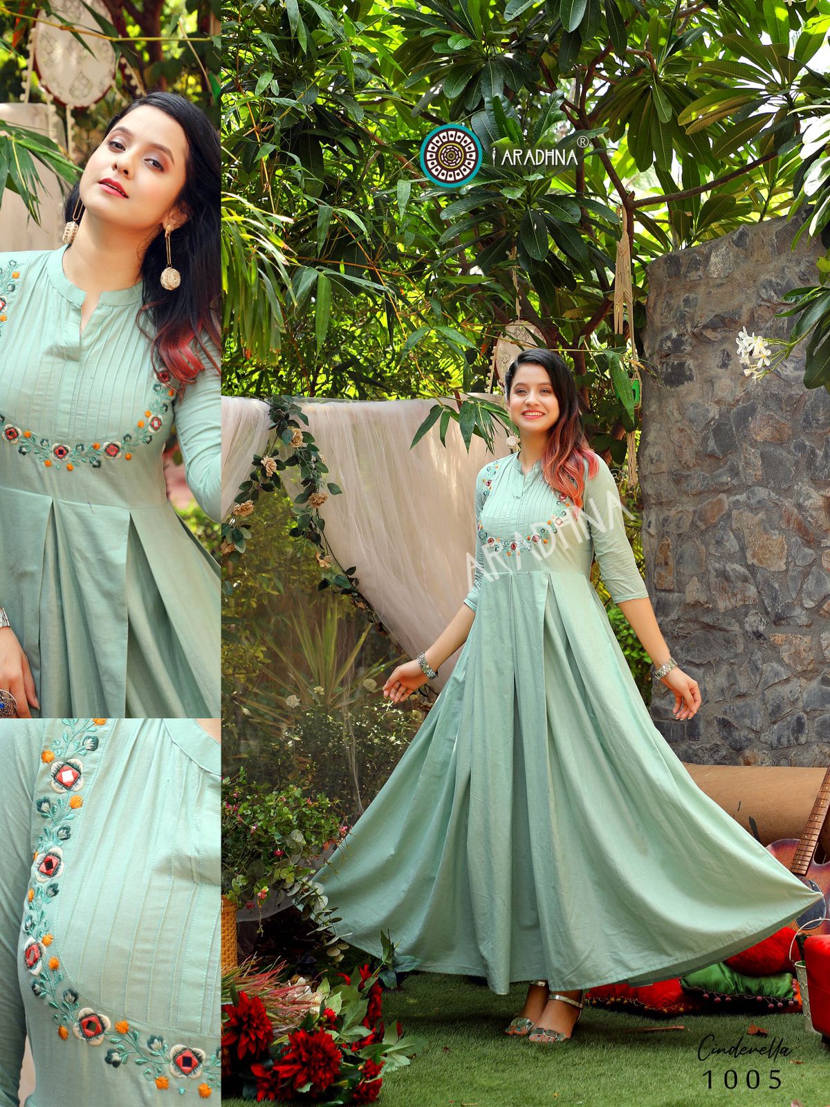 Aradhna Cinderella  Vol 1 Heavy Cotton Long Anarkali Kurti Catalog