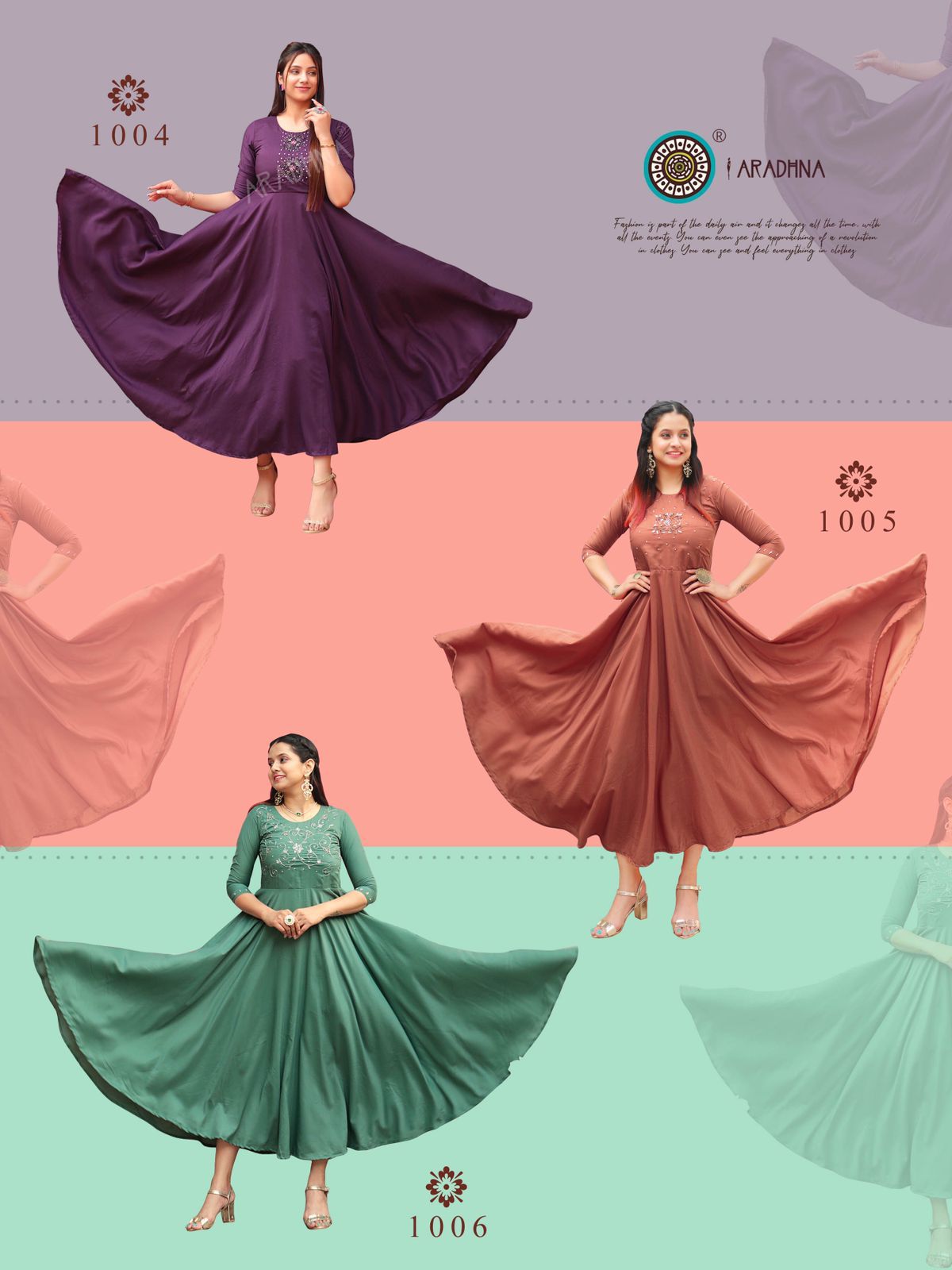 Aradhna Fashion Core Vol  1 Handwork Anarakali Long Kurti Catalog