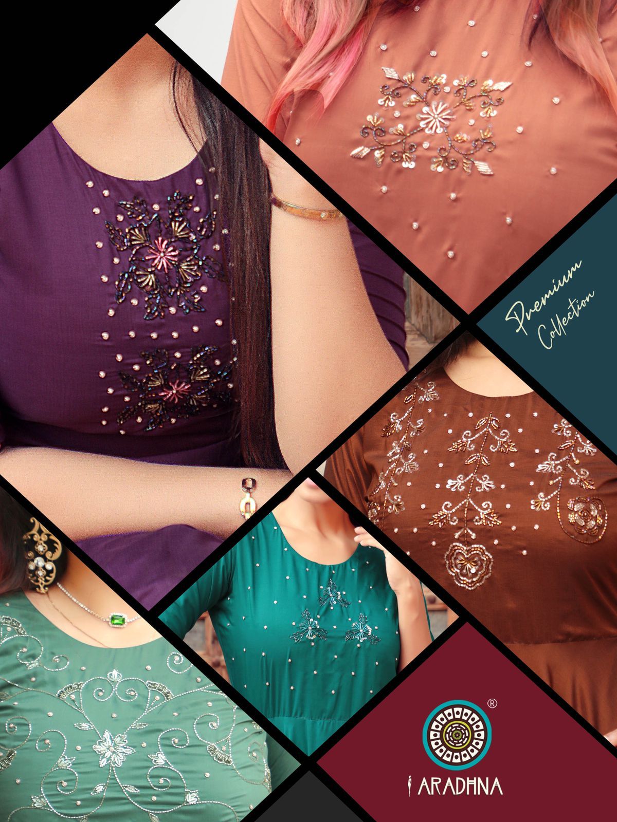 Aradhna Fashion Core Vol  1 Handwork Anarakali Long Kurti Catalog