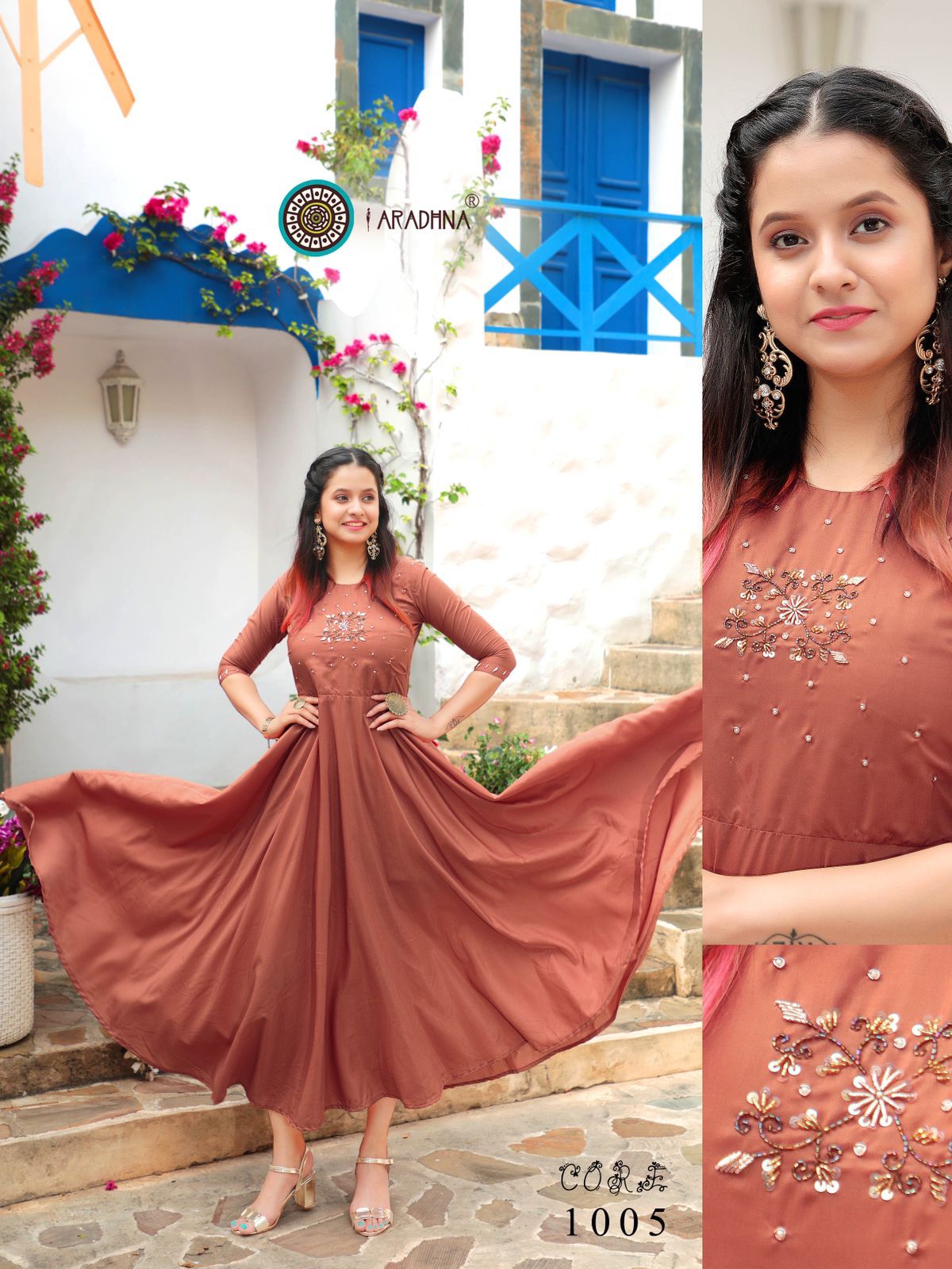 Aradhna Fashion Core Vol  1 Handwork Anarakali Long Kurti Catalog