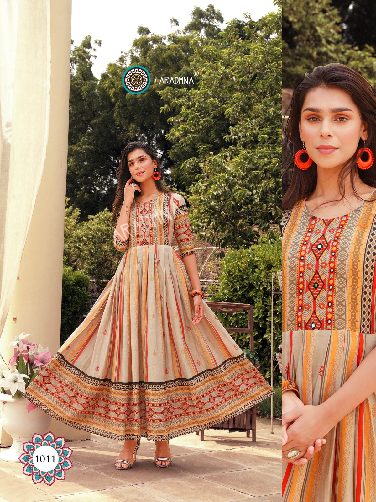 Aradhna Fashion Stripy Vol  1 Heavy Cotton Anarkali Kurti Catalog