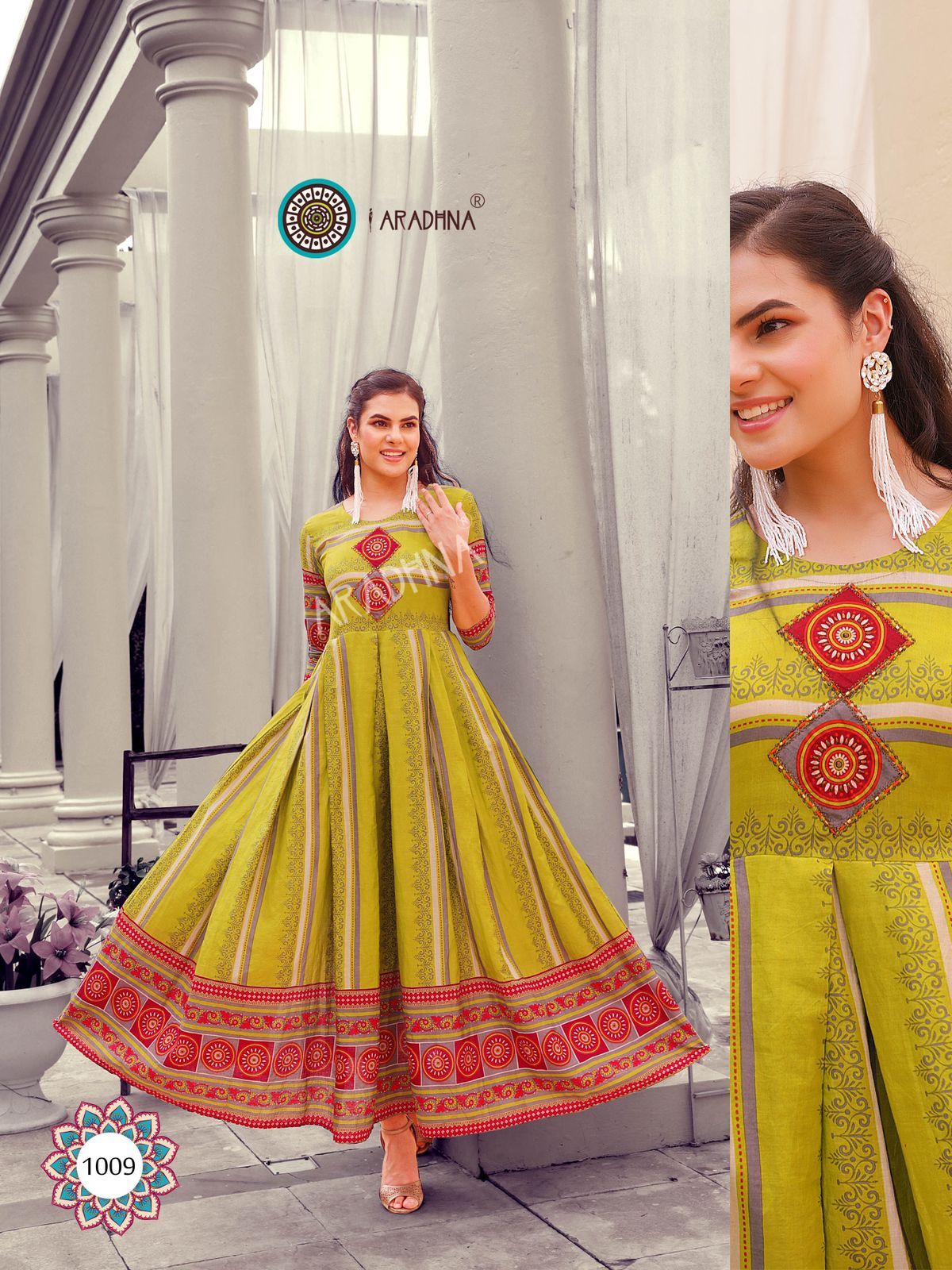 Aradhna Fashion Stripy Vol  1 Heavy Cotton Anarkali Kurti Catalog