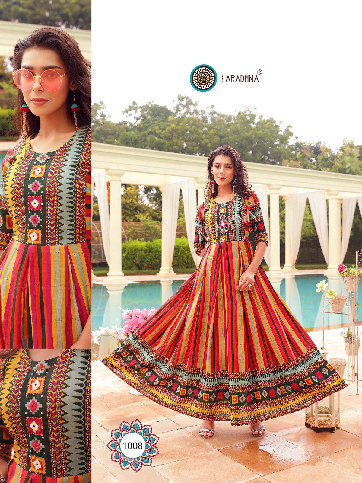 Aradhna Fashion Stripy Vol  1 Heavy Cotton Anarkali Kurti Catalog
