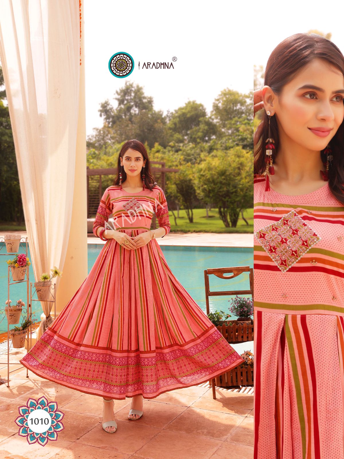 Aradhna Fashion Stripy Vol  1 Heavy Cotton Anarkali Kurti Catalog