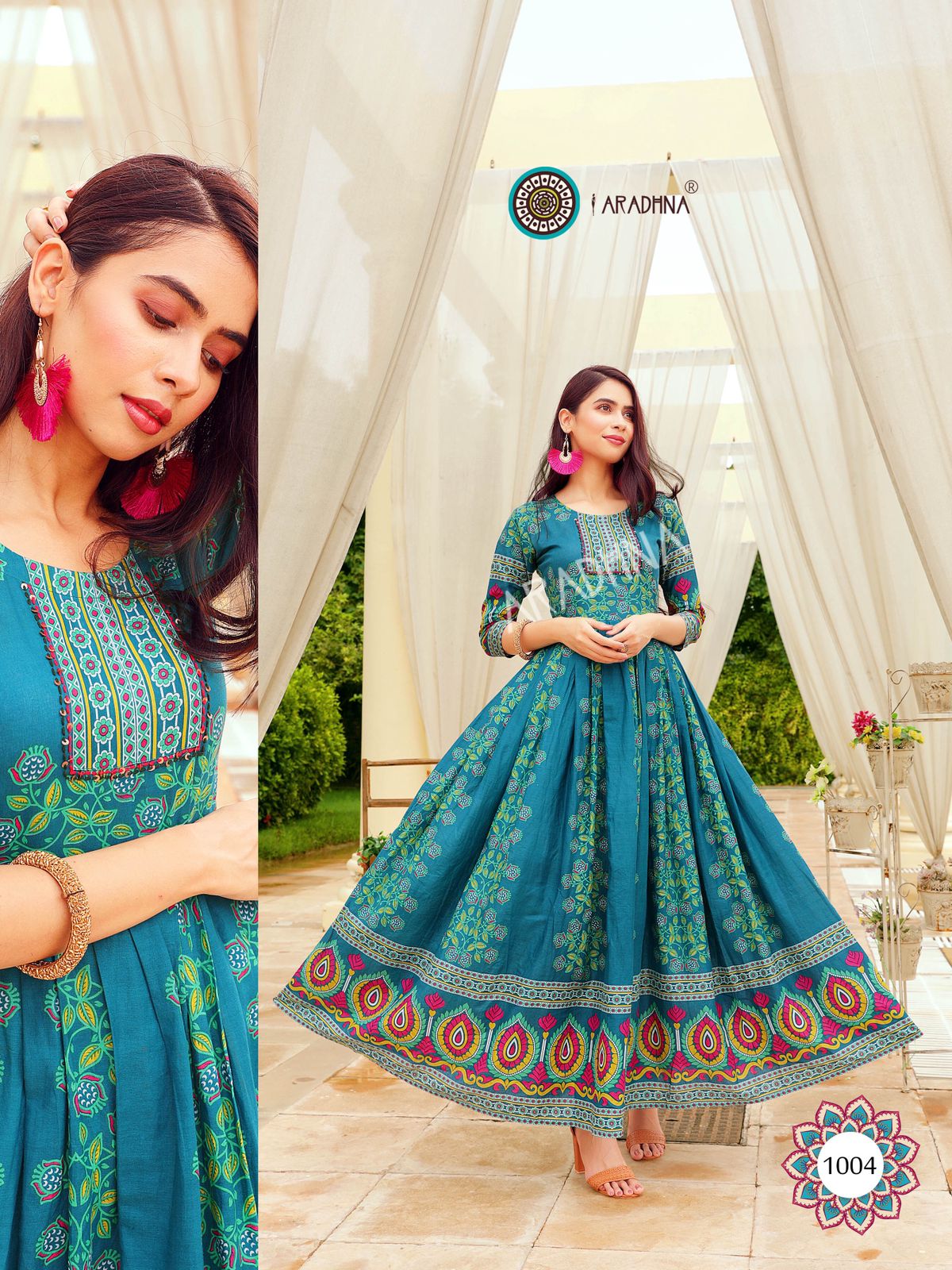 Aradhna Fashion Stripy Vol  1 Heavy Cotton Anarkali Kurti Catalog