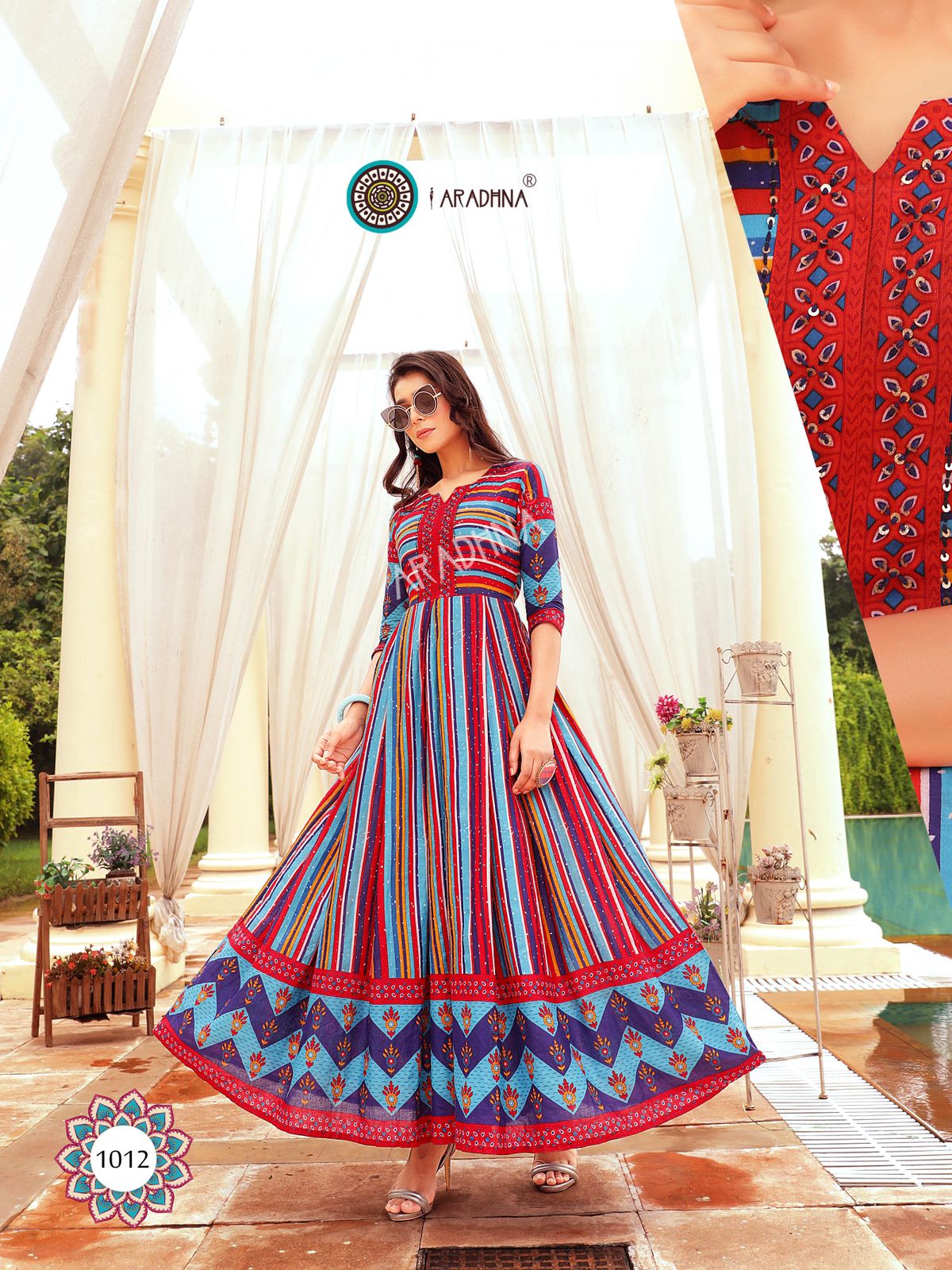 Aradhna Fashion Stripy Vol  1 Heavy Cotton Anarkali Kurti Catalog