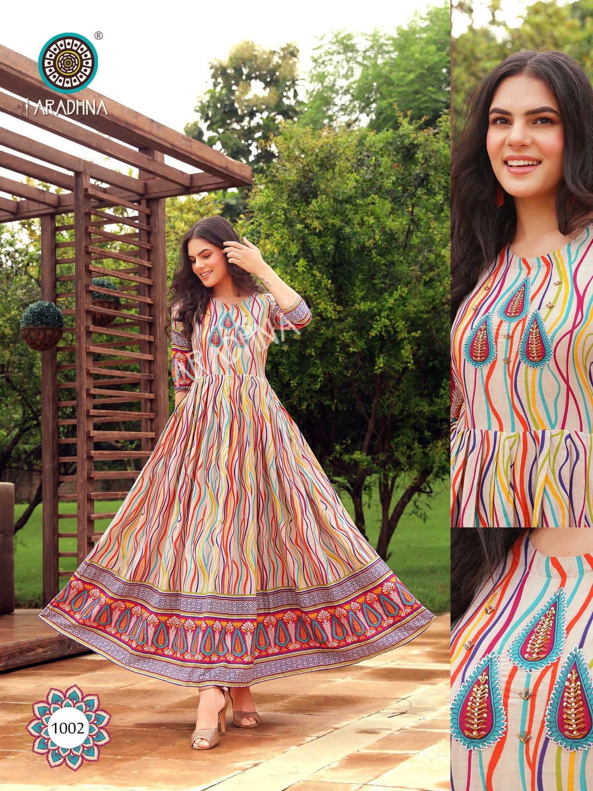 Aradhna Fashion Stripy Vol  1 Heavy Cotton Anarkali Kurti Catalog