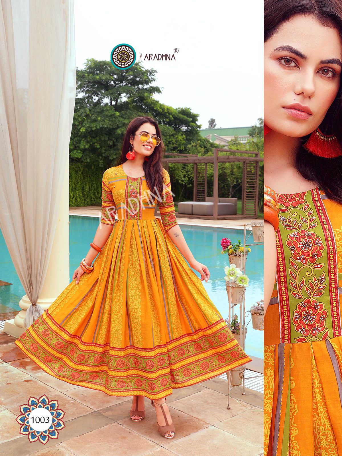 Aradhna Fashion Stripy Vol  1 Heavy Cotton Anarkali Kurti Catalog