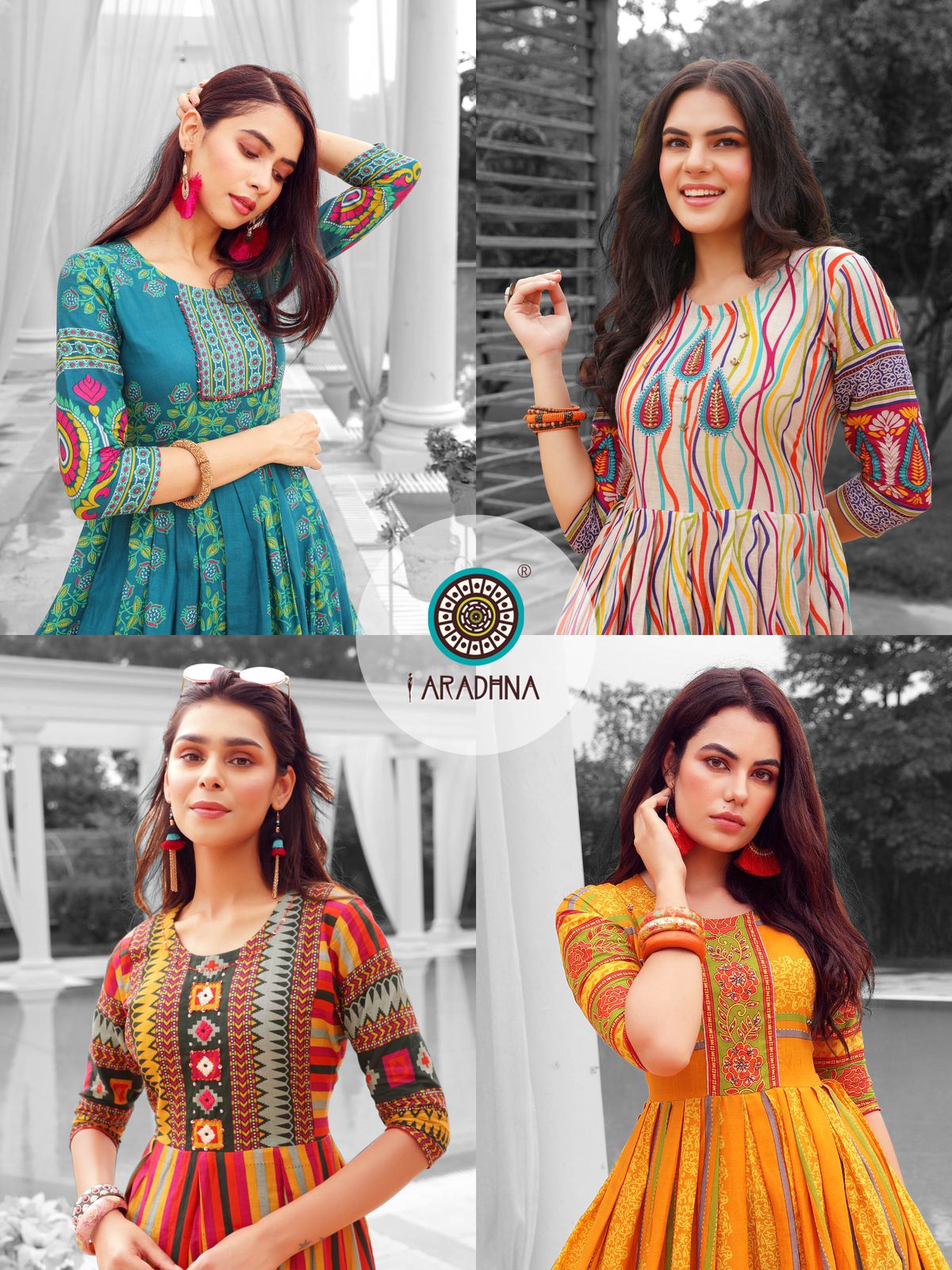 Aradhna Fashion Stripy Vol  1 Heavy Cotton Anarkali Kurti Catalog