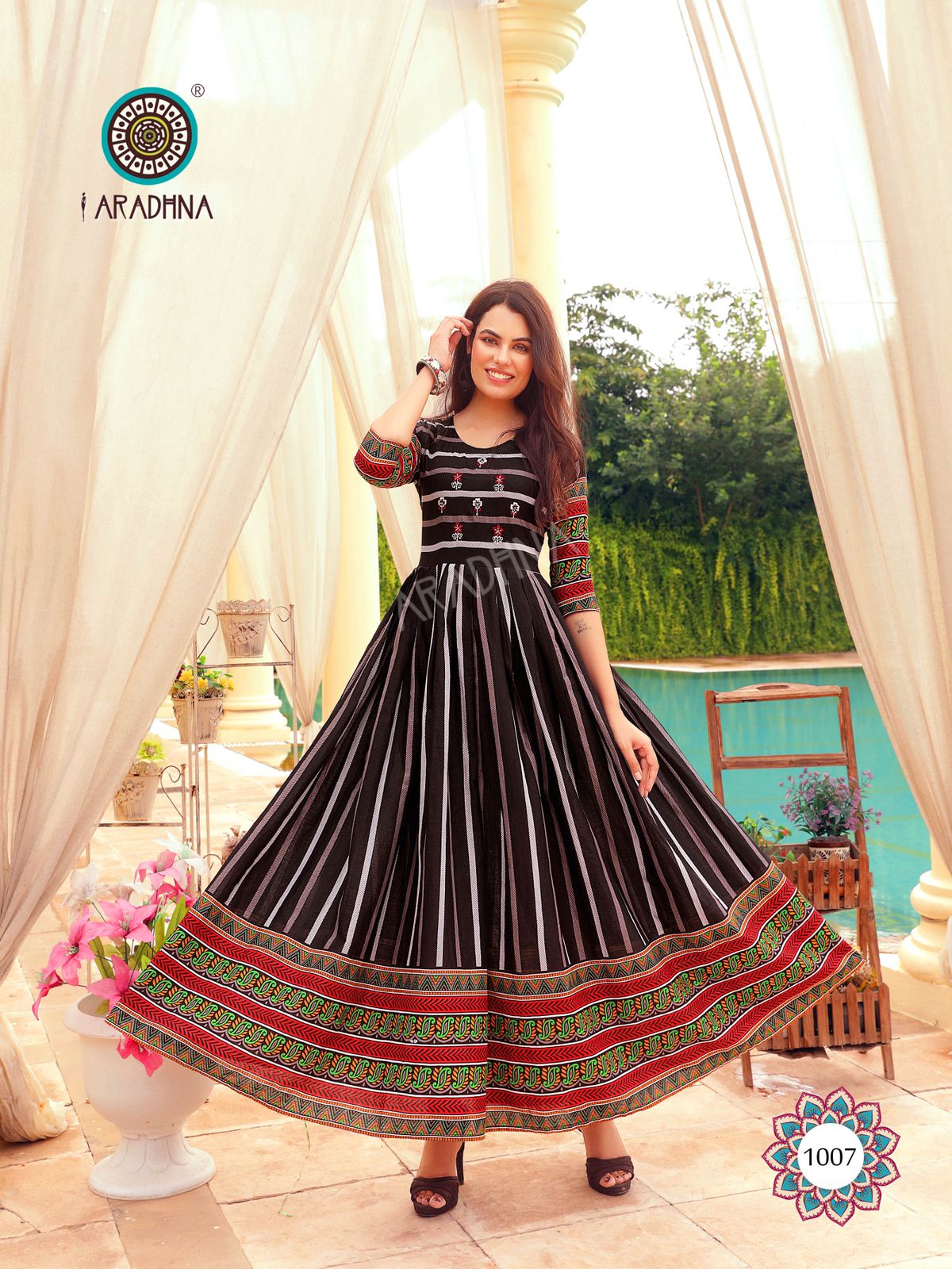 Aradhna Fashion Stripy Vol  1 Heavy Cotton Anarkali Kurti Catalog