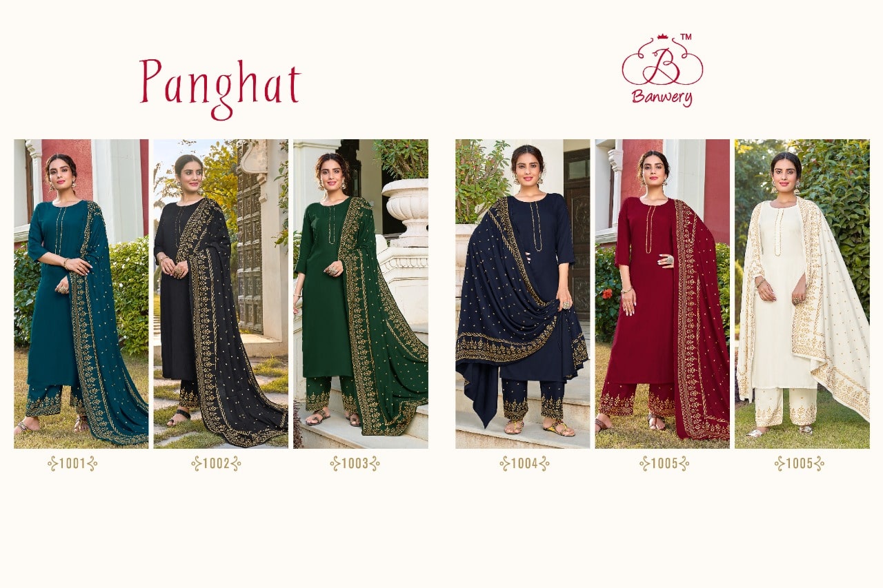Banwery Panghat Festive Wear Ready Made Catalog Buy Top  Bottom With Dupatta