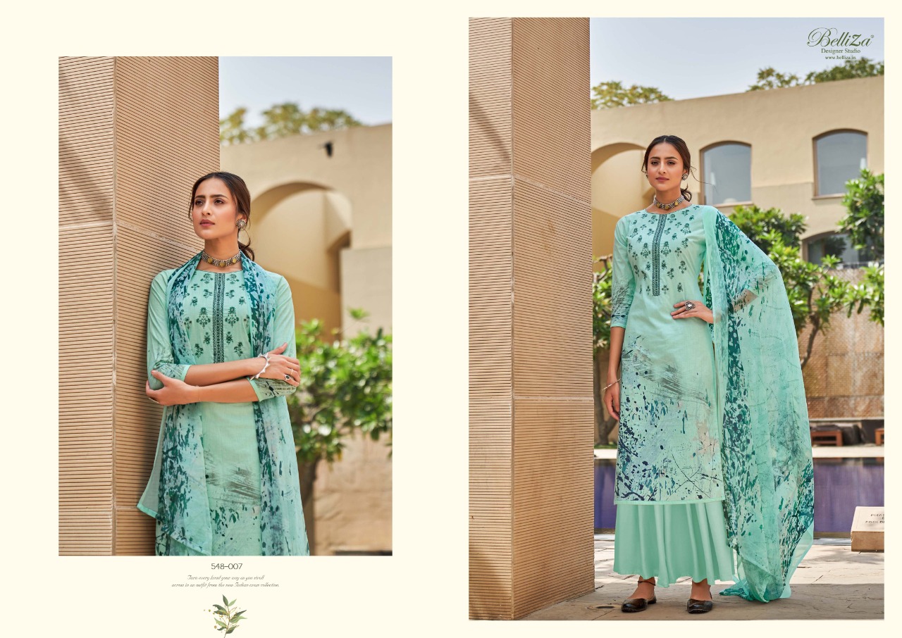 Belliza Maanjari Premium Designer Embroidered Pure Cotton Printed Catalog