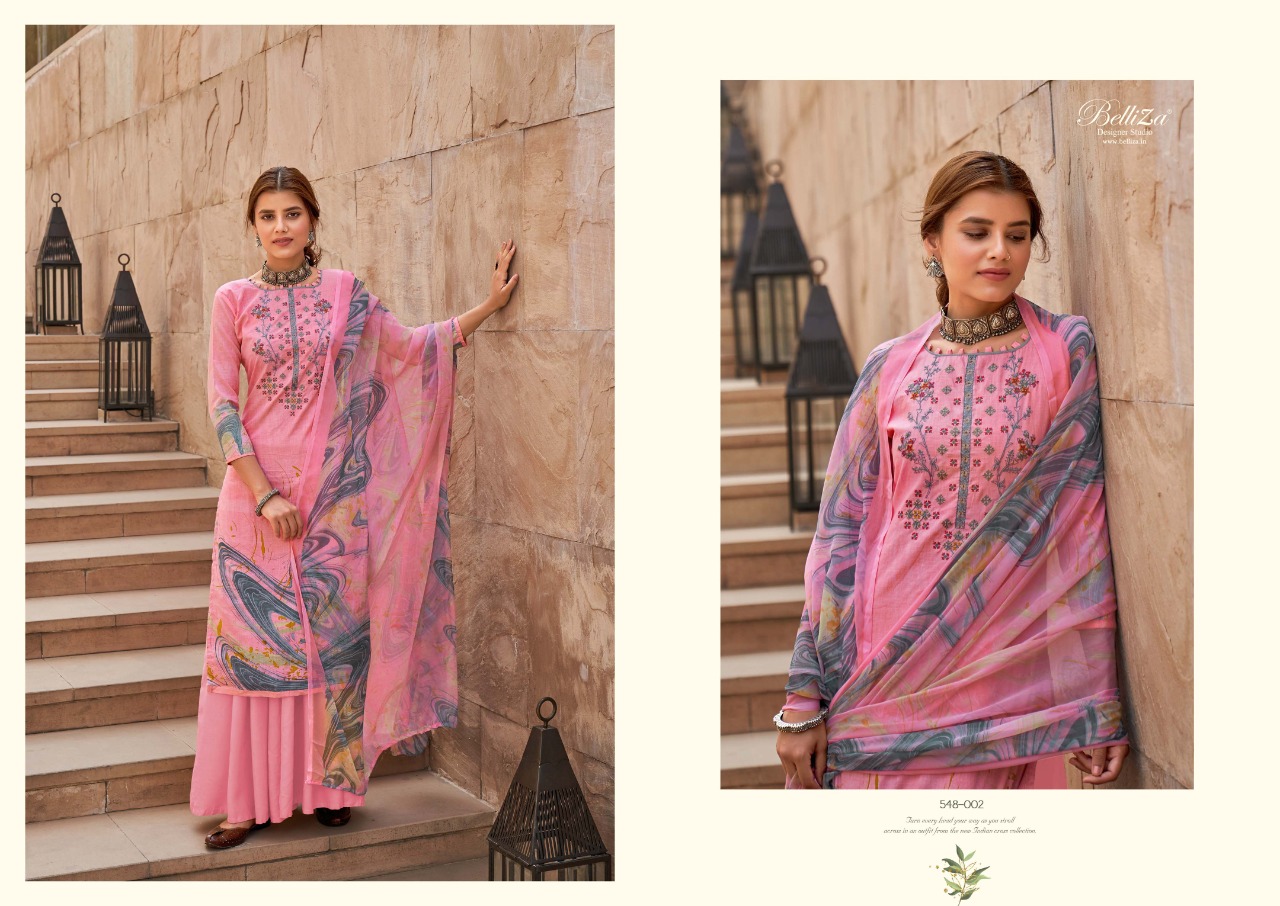 Belliza Maanjari Premium Designer Embroidered Pure Cotton Printed Catalog